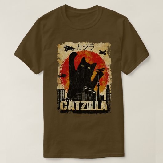 t-shirt Catzilla Funny Kitten en Cat (Design voorkant)