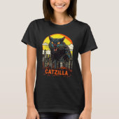 T-shirt Catzilla Géant Kitty Chat Dans Une Catzilla De Vil (Devant)