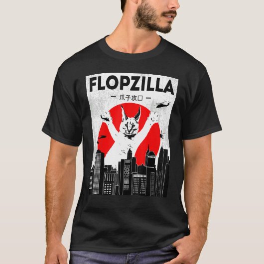 T-shirt Catzilla grand mème floppa Flopzilla Caracal Chat (Devant)