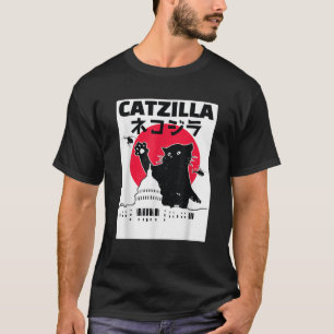 T-shirt Catzilla Japonaise Chat Retro Vintage Sunset City