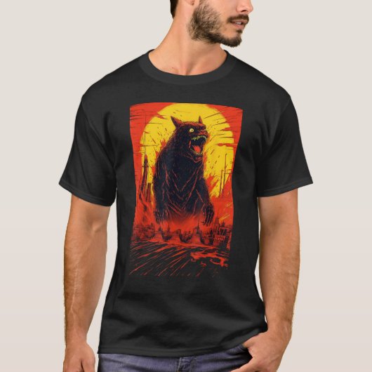T-shirt Catzilla Japonaise Cuite Chat Stuff Chat Chat Mama (Devant)