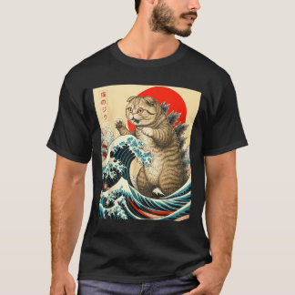 T-shirt Catzilla Scottish Pold Cat japonais cadeaux d'art