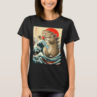 T-shirt Catzilla Scottish Pold Cat japonais cadeaux d'art
