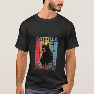 T-shirt Catzilla vintage Tee Funny Kitten Et Amoureux des