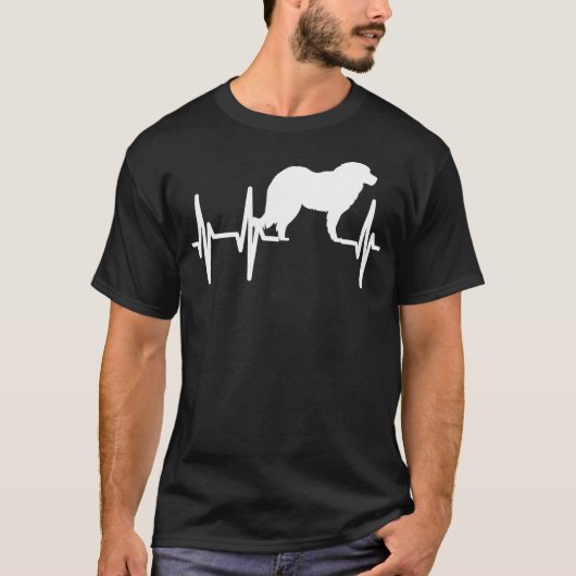 T-shirt Caucase Berger Heartbeat Chien Maman Papa Animal (Devant)