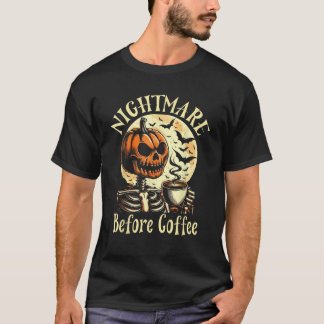 T-shirt Cauchemar avant Noël Café Squelette Drôle H