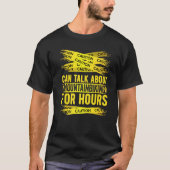 T-shirt Caution Can Talk About Mountainbiking For Hours (Devant)
