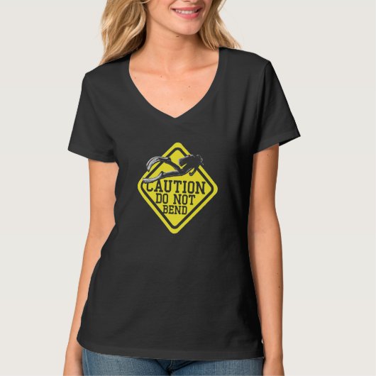 T-shirt Caution Do Not Bend Scuba Diving Underwater Free (Devant)