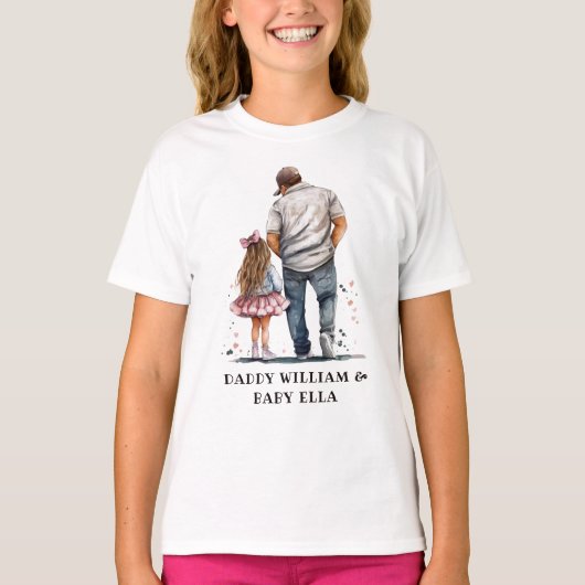 T-shirt Caution père et fille noire (14) (Devant)