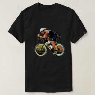 T-shirt Cavalier coloré de bicyclette avec votre nom