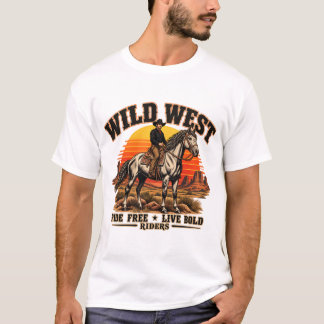 T-shirt Cavalier Cowboy Far West Vintage Cheval