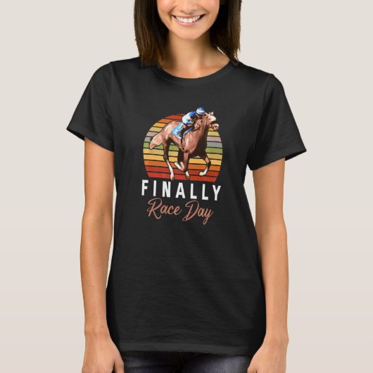 T-shirt Cavalier de course de chevaux Cavalier de course d (Devant)