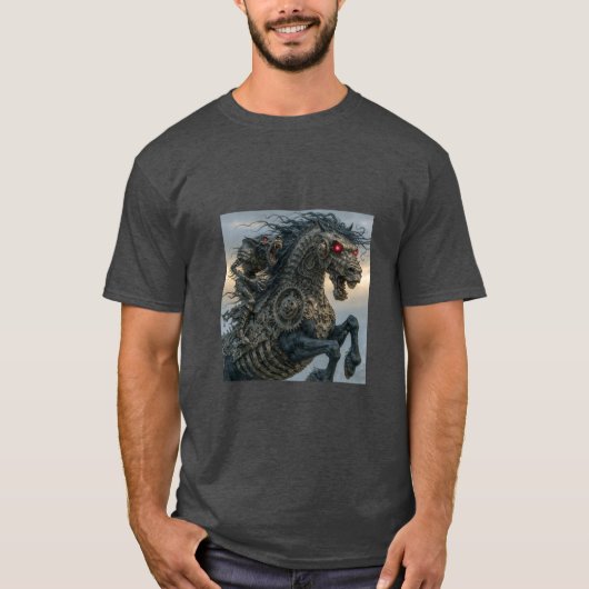 T-shirt Cavalier de créature nocturne Steampunk Stallion (Devant)