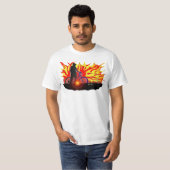 T-shirt Cavalier de flambage de vélo (Devant entier)