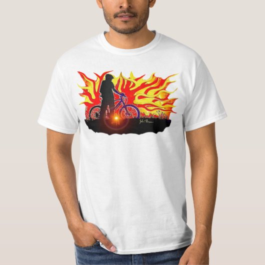 T-shirt Cavalier de flambage de vélo (Devant)