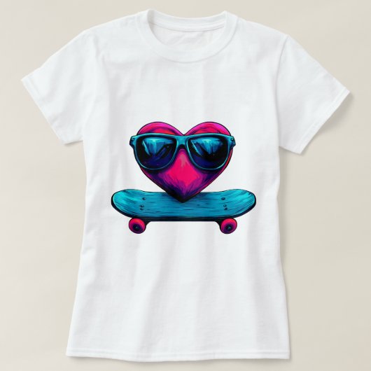 T-shirt Cavalier de l'amour de skate (Design devant)