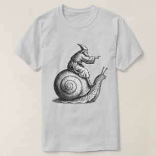 T-shirt Cavalier de l'escargot médiéval rétro , Renaissanc