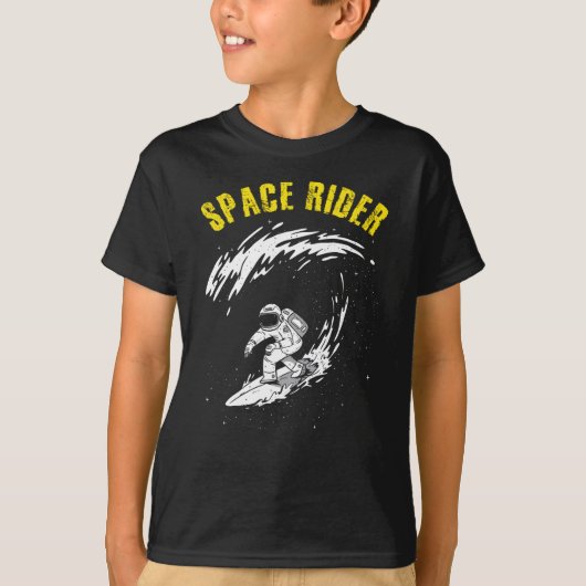 T-shirt Cavalier de l'espace Astronaute en surf (Devant)