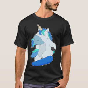T-shirt Cavalier de licorne Planche à neige Sports d'hiver