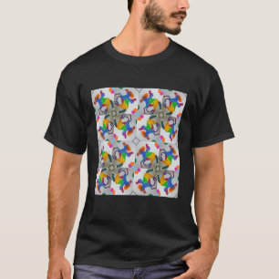 T-shirt Cavalier et cheval colorés motif tourniquet pop Y2