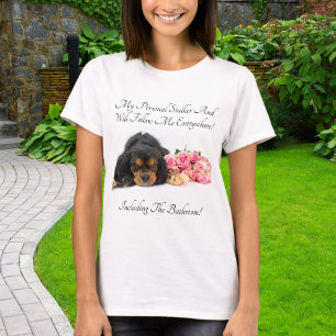 T-shirt Cavalier King Charles avec des roses Harceleur per