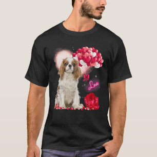 T-shirt Cavalier King Charles Spaniel Balloon Heart Valent