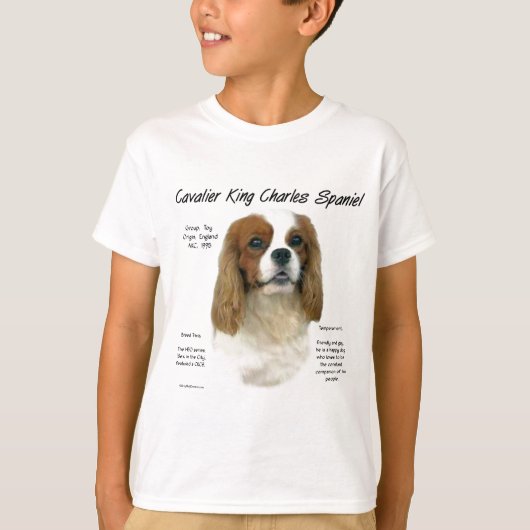 T-shirt Cavalier King Charles Spaniel (Blenheim) Histoire (Devant)