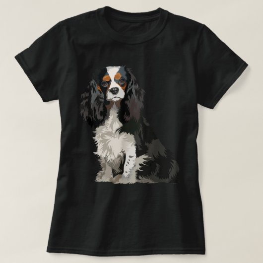 T-shirt Cavalier King Charles Spaniel Cadeaux chien pop ar (Design devant)