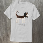 T-shirt Cavalier King Charles Spaniel Chien Personnalisé<br><div class="desc">Cute Tricolor Cavalier King Charles Spaniel design chien pour amoureux des animaux. Art original de Nic Squirrell. Modifiez le nom ou le texte à customiser.</div>