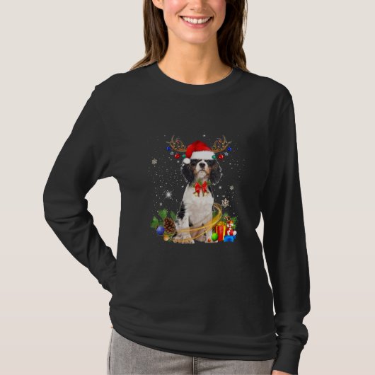 T-shirt Cavalier King Charles Spaniel Christmas Chien (Devant)