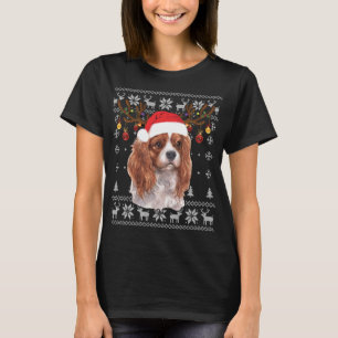 T-shirt Cavalier King Charles Spaniel Christmas Reindeer P