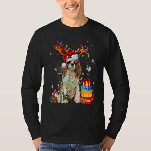 T-shirt Cavalier King Charles Spaniel Christmas Reindeer S (Devant)