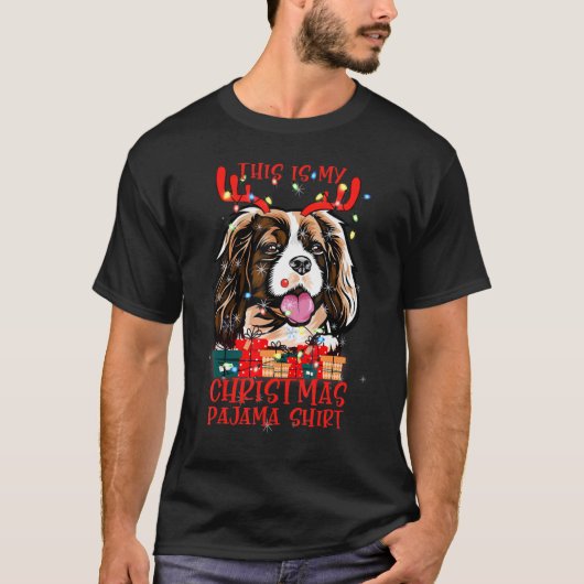T-shirt Cavalier King Charles Spaniel Dog Christmas Pajama (Devant)