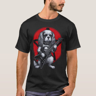 T-shirt Cavalier King Charles Spaniel Guitare Heavy Metal