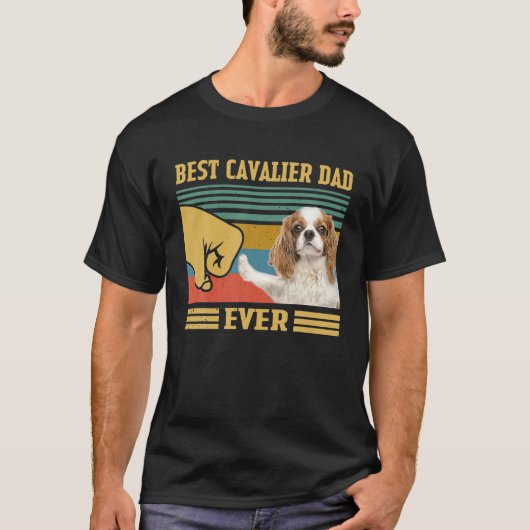T-shirt Cavalier King Charles Spaniel Meilleur Chien Papa (Devant)