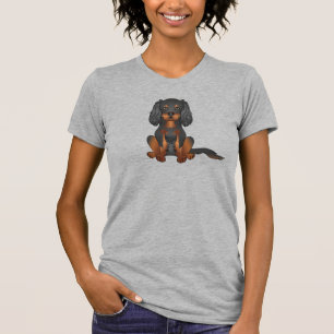 T-shirt Cavalier King Charles Spaniel noir et feu