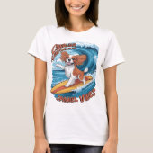 T-shirt Cavalier King Charles Spaniel Shreds Wave Surfing (Devant)