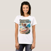 T-shirt Cavalier King Charles Spaniel Surf (Devant entier)