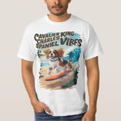T-shirt Cavalier King Charles Spaniel Surf (Devant)