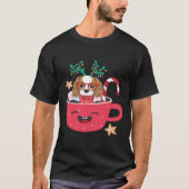 T-shirt Cavalier King Charles Spaniel Teacup Xmas Holiday (Devant)