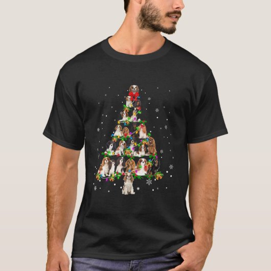 T-shirt Cavalier King Charles Spaniel Tree X-Mas (Devant)