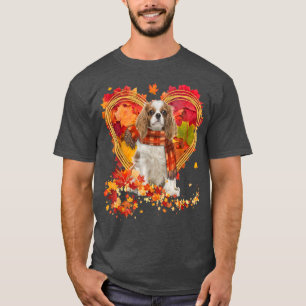 T-shirt Cavalier King Charles Spaniel With Autumn Leaves 