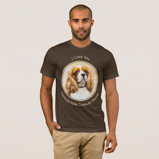 T-shirt Cavalier Le Roi Charles Spaniel Peinture originale (Devant entier)