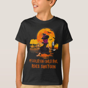 T-shirt Cavalier monte en fusil de chasse Chien et sorcièr