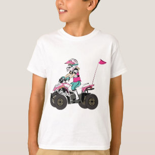 T-shirt Cavalier rose et noir de la fille ATV