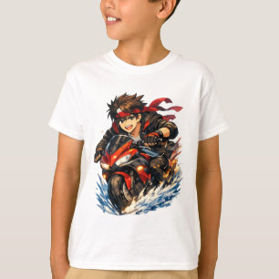 T-shirt Cavalier Rouge Flamboyant Splash Moto
