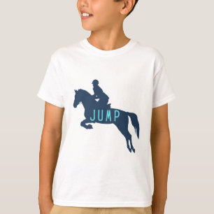 T-shirt cavalier sautant à cheval chasseur de saut