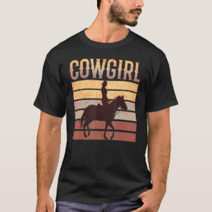 T-shirt Cavalière Cow Girl Cheval Brun Cavalière
