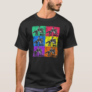 T-shirt Cavalière de baril Pop Rodeo Cheval Course de bari