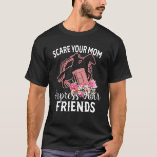 T-shirt Cavalière de Course de Tonneaux Effrayer Maman Imp